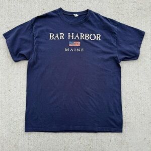 Vintage Bar Harbor Maine T Shirt - Mens XL - Navy Delta Pro Weight Tag 90s Style